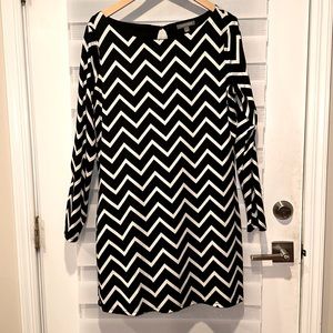 Tinley Road A line long sleeve Chevron dress size L